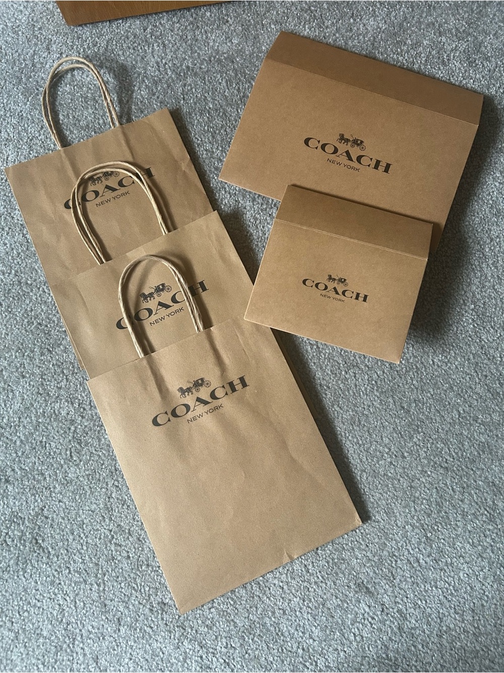 COACH Brown Paper Gift Bags and Boxes - Set